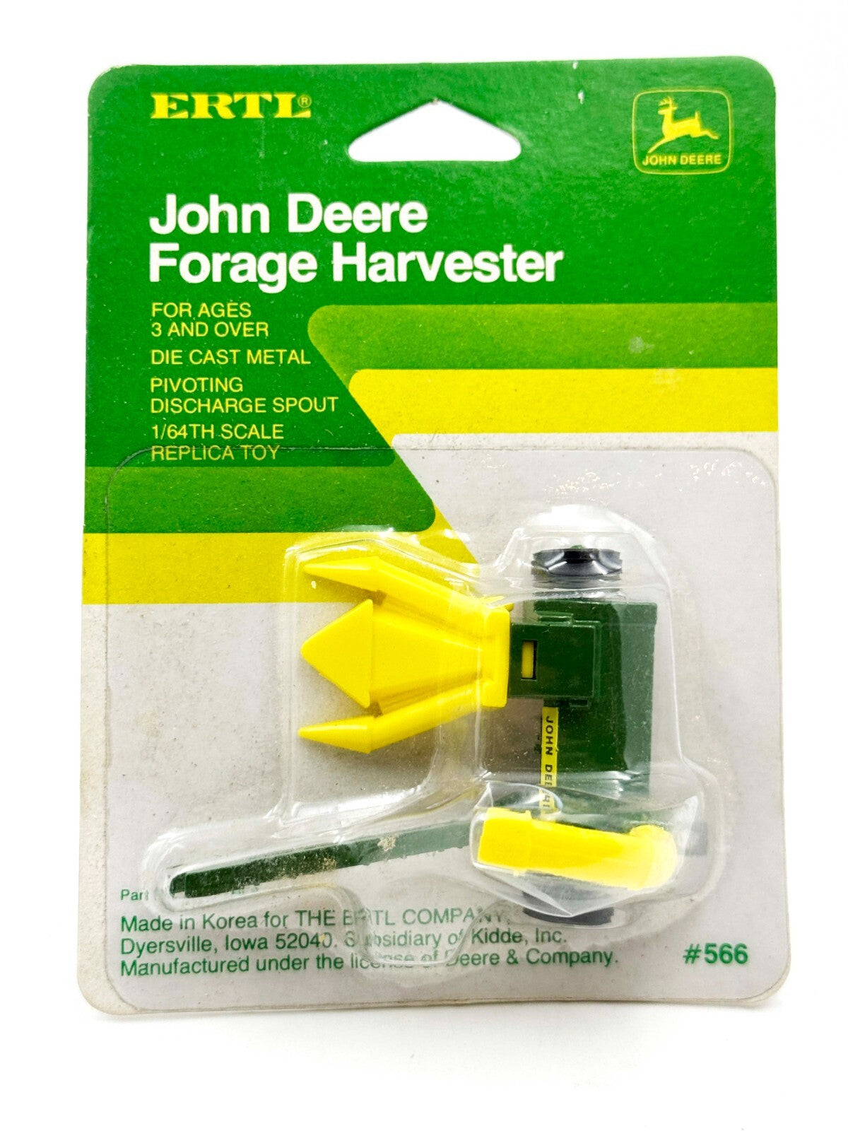 1/64 John Deere Forage Harvester With Yellow Head & Spout