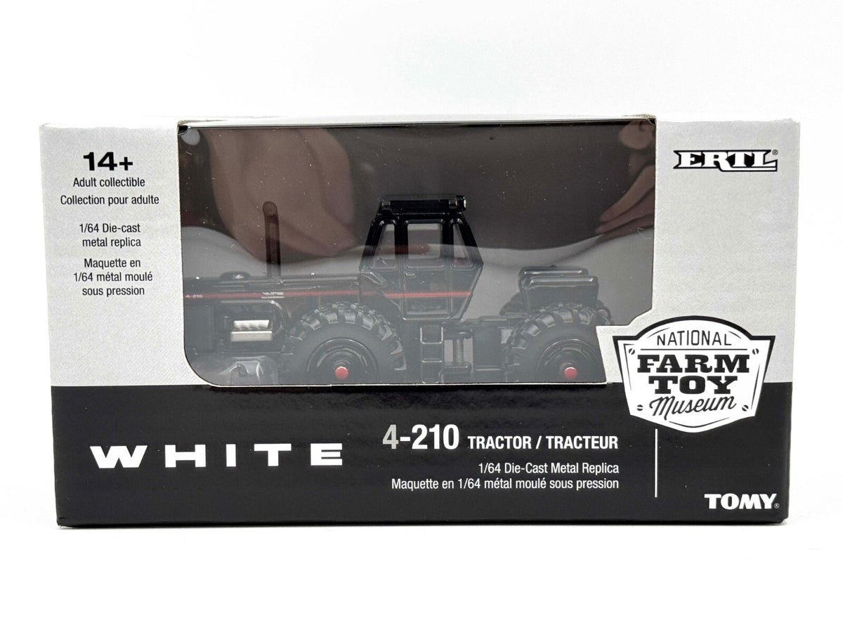 1/64 White 4-210 4wd Tractor With Duals & Red Stripe Decal, Black Chase Unit