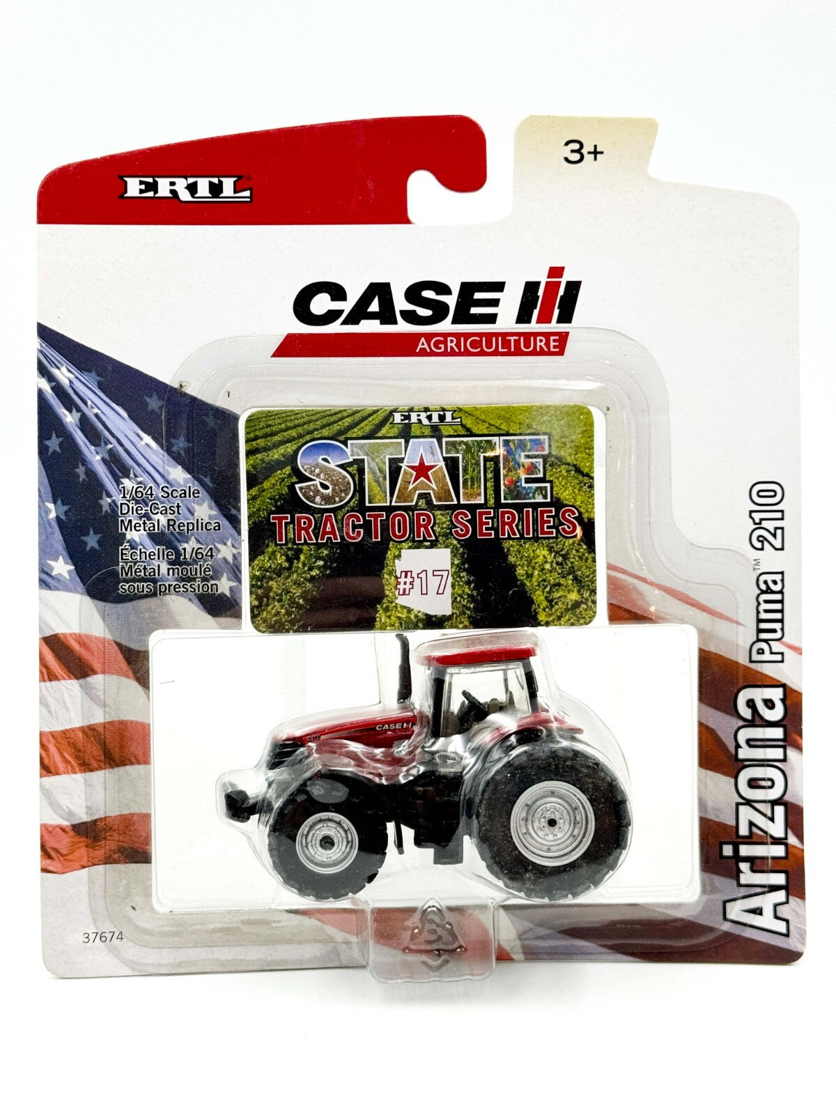1/64 Case IH Puma 210 Arizona State Tractor With Front Wheel Assist