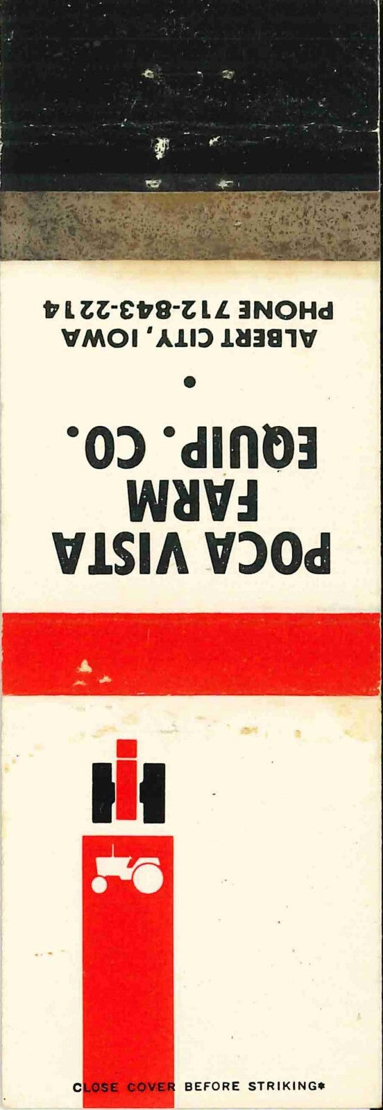 Matchbook Cover International Harvester Poca Vista Farm Equip Albert City Iowa