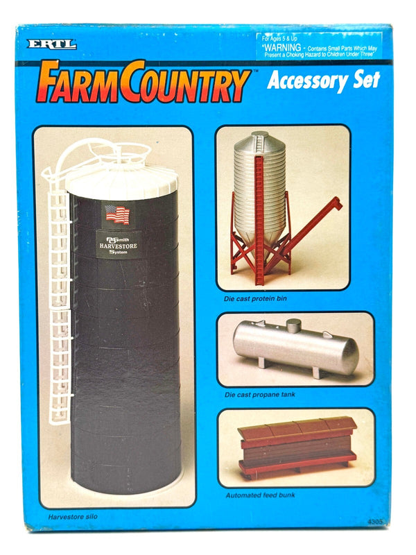 1/64 ERTL Farm Country Accessory Set With Harvestore Silo, Bulk Bin & More