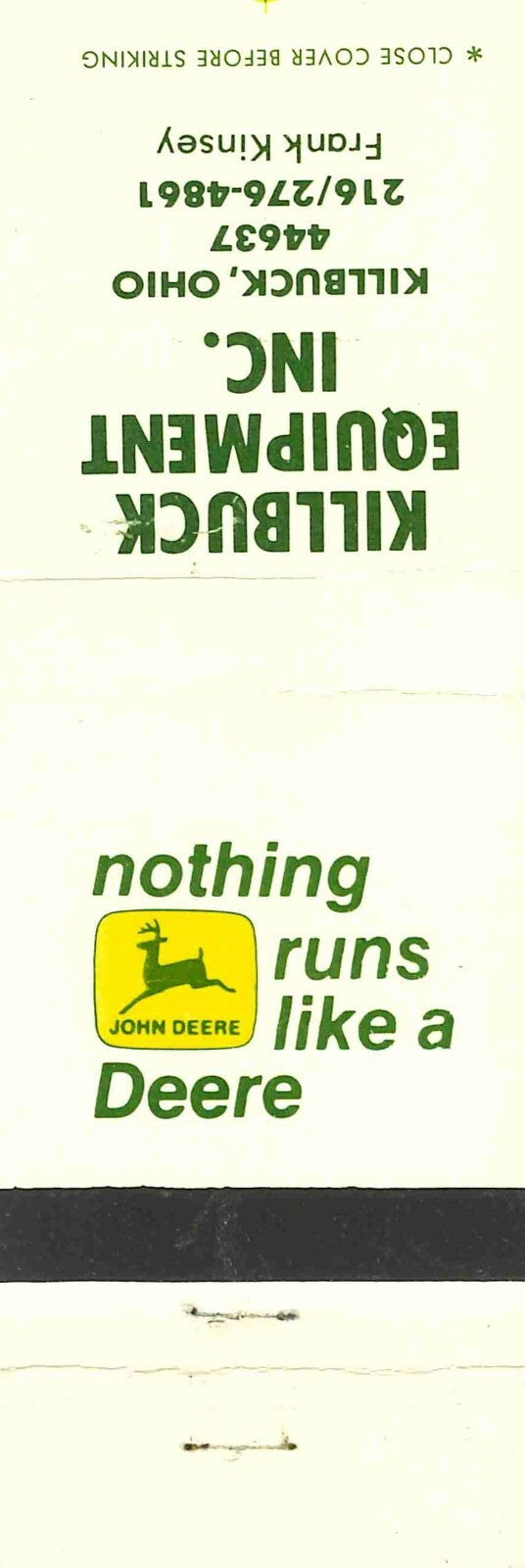 John Deere Matchbook 2 Leg Killbuck Equipment Inc Killbuck Ohio Frank Kinsey