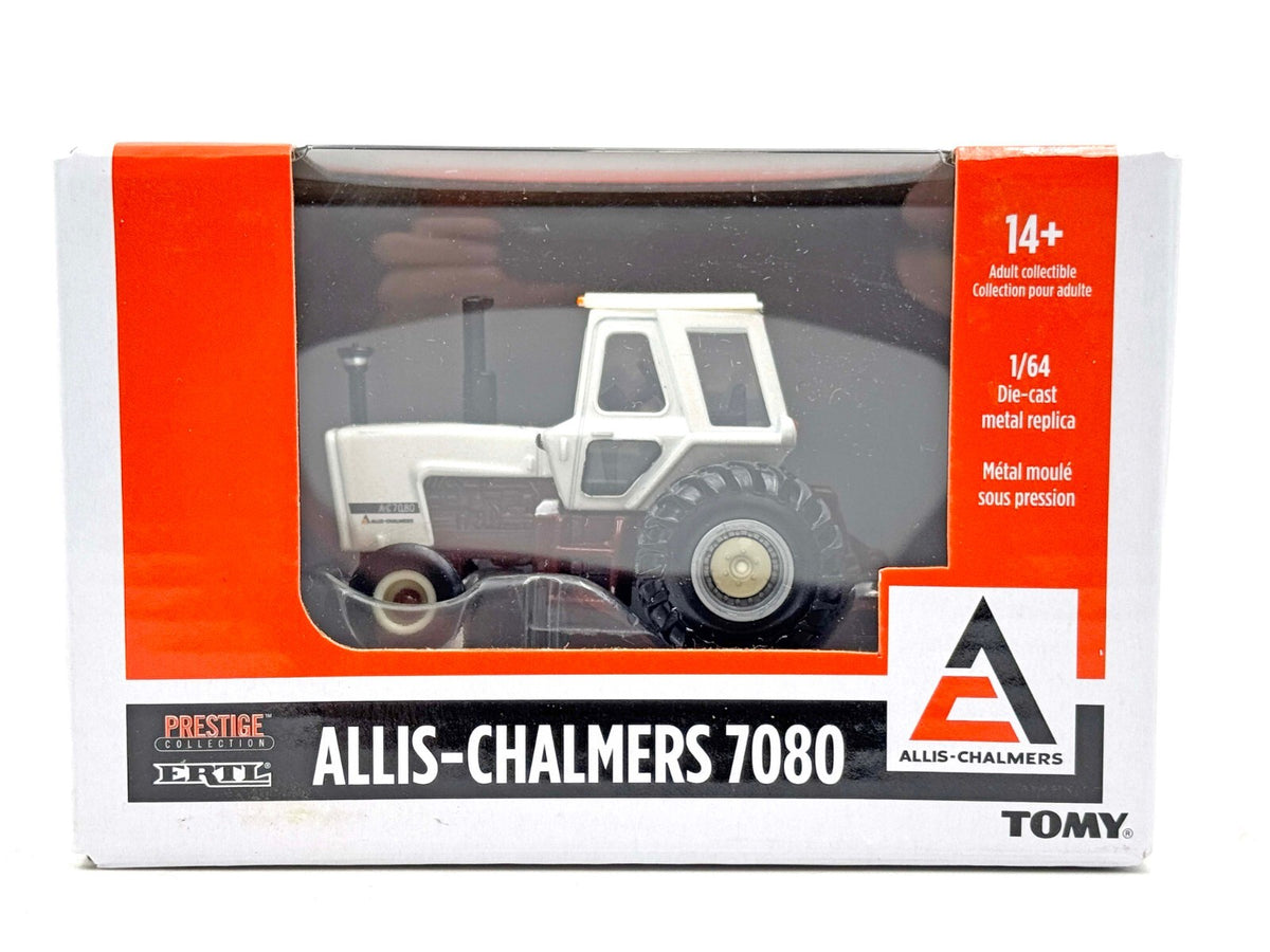 1/64 Allis Chalmers 7080 Tractor with Maroon Belly & Rear Duals White Chase Unit
