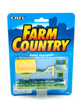 1/64 3 Pt Tractor Accessories w/ Carrier, Posthole Digger, Bale Fork, Cultivator