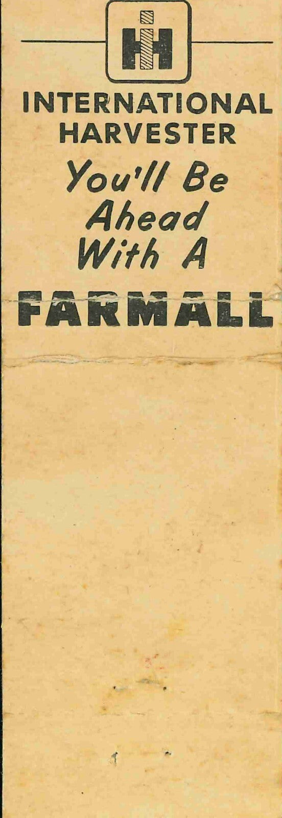 Matchbook Cover Farmall 400 Heine Imp Co Conrad Iowa