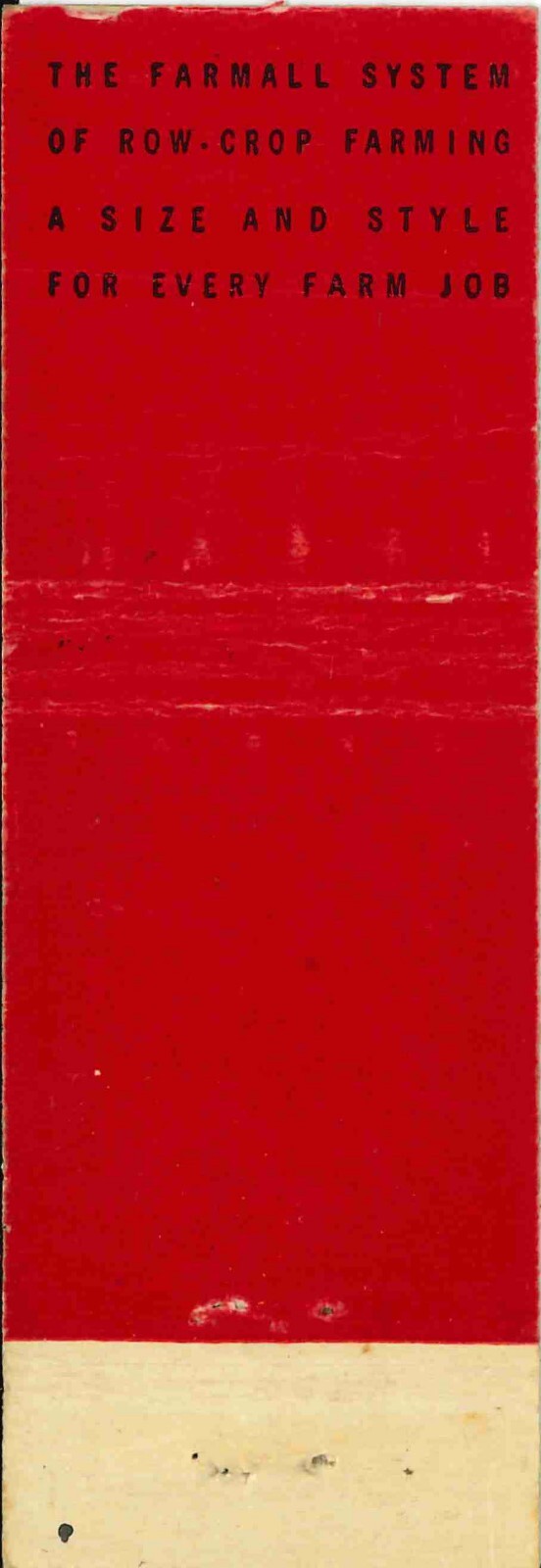Matchbook Cover Farmall IH Cecil Robinson Reinbeck Iowa