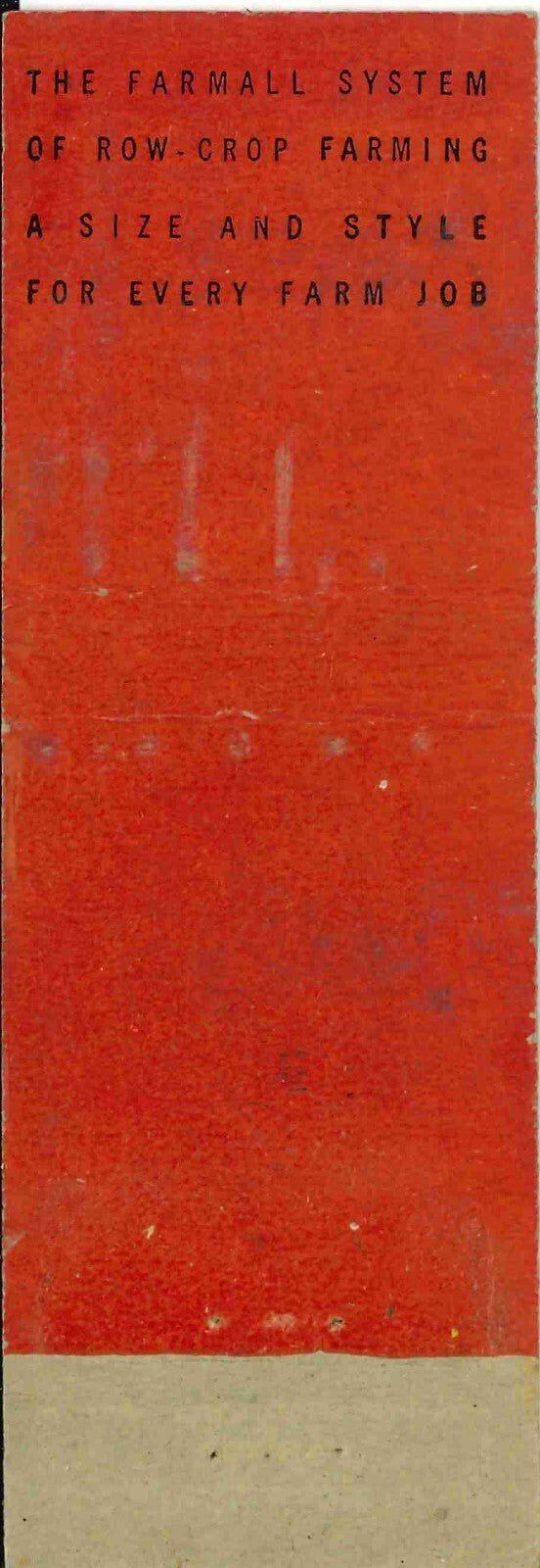 Matchbook Cover Farmall IH Slemmons Bros Nevada Iowa
