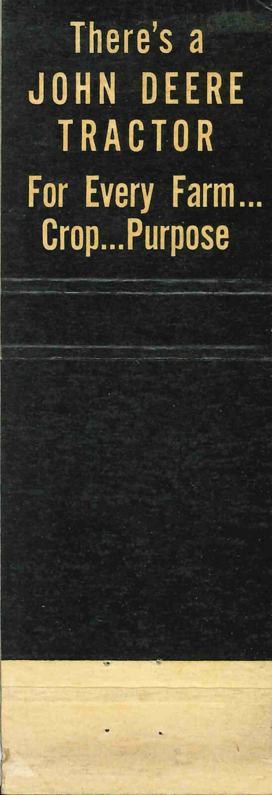 John Deere Matchbook Cover QFE Farmers Implement & Supply Marion Ohio