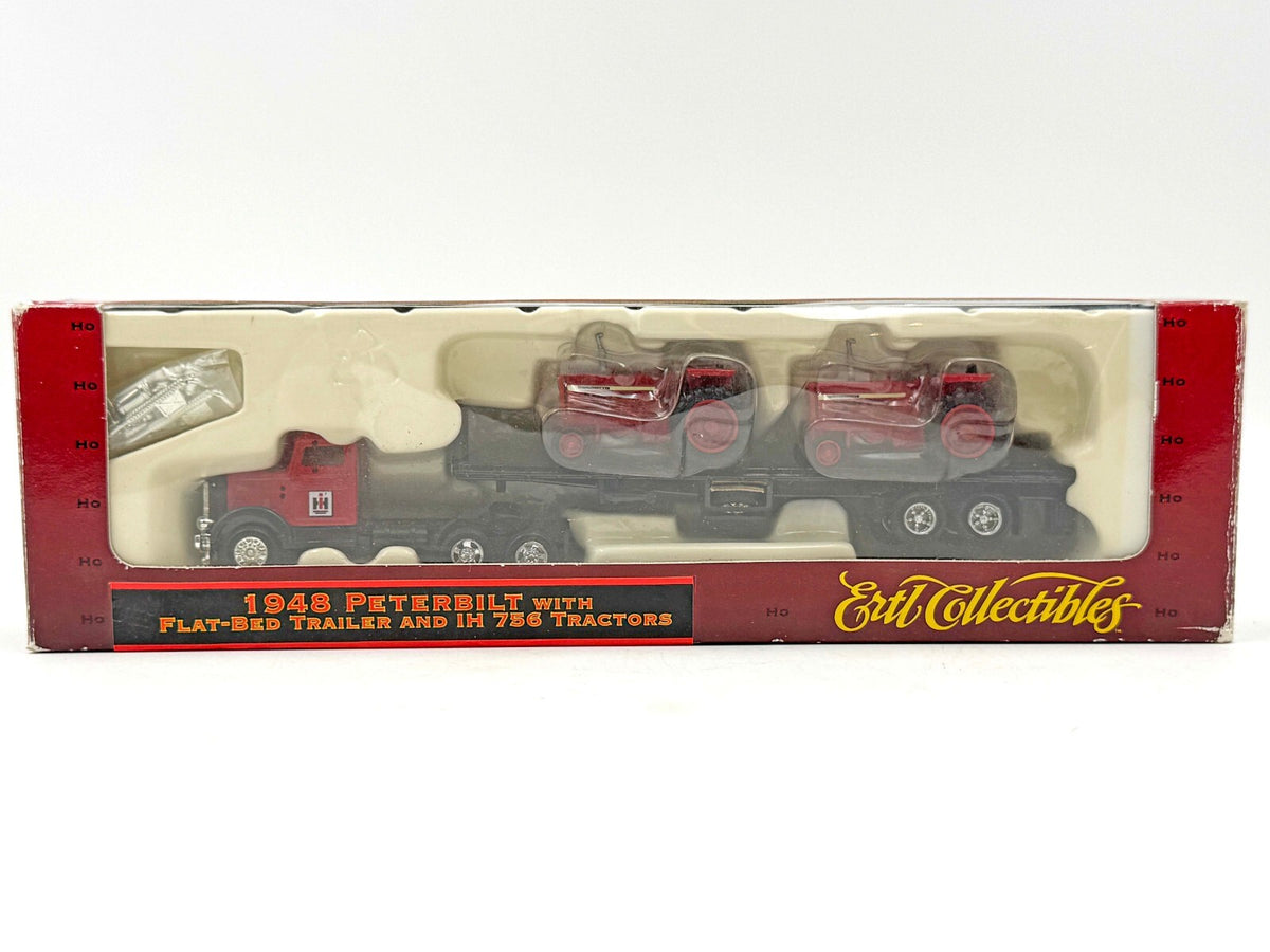 1/87 HO 1948 Peterbilt w/ Flatbed and International Harvester 756 Tractors