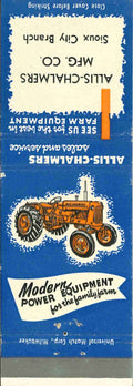 Matchbook Cover Allis Chalmers Tractor MFG Co Sioux City