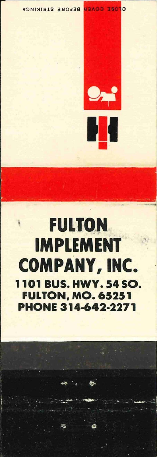 Matchbook Cover International Harvester Fulton Imp Co Fulton Missouri
