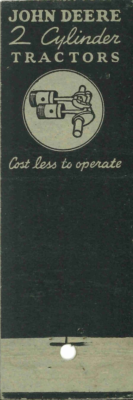 John Deere Matchbook Cover QFE Rees & Schwitters Cedar Rapids Iowa