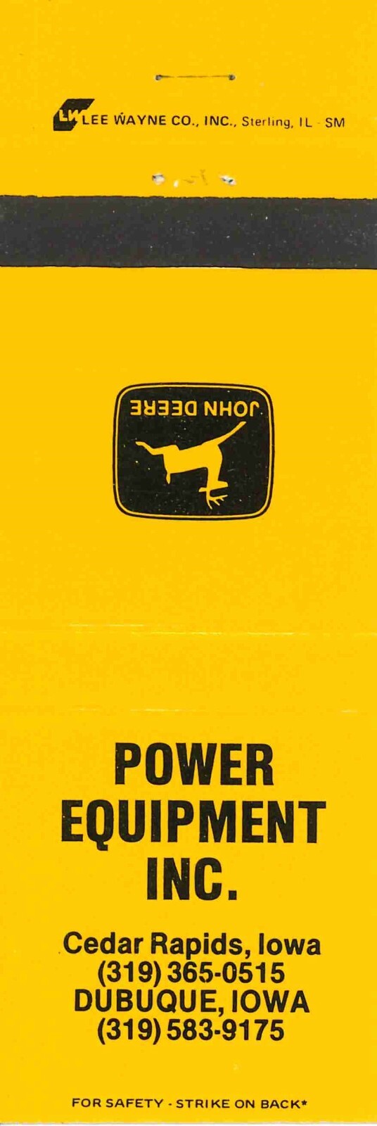 John Deere Matchbook 2 Leg Power Equipment Inc Cedar Rapids & Dubuque Iowa