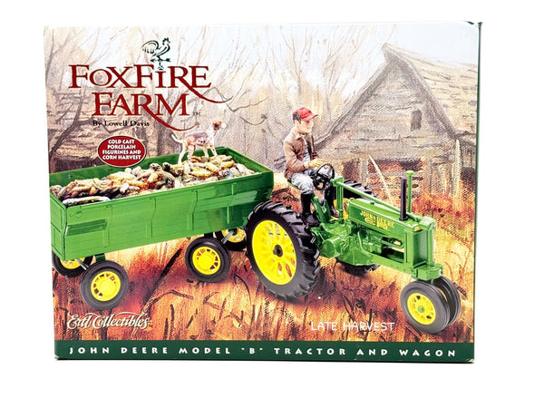 1/16 John Deere Model B Tractor And Wagon, Fox Fire Farms Late Harvest