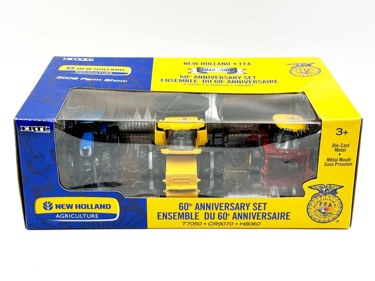 1/64 New Holland T7050 Tractor CR9070 Combine & H8060 Windrower 60th Anniversary