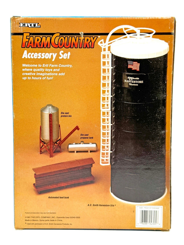 1/64 ERTL Farm Country Accessory Set With Harvestore Silo, Bulk Bin & More