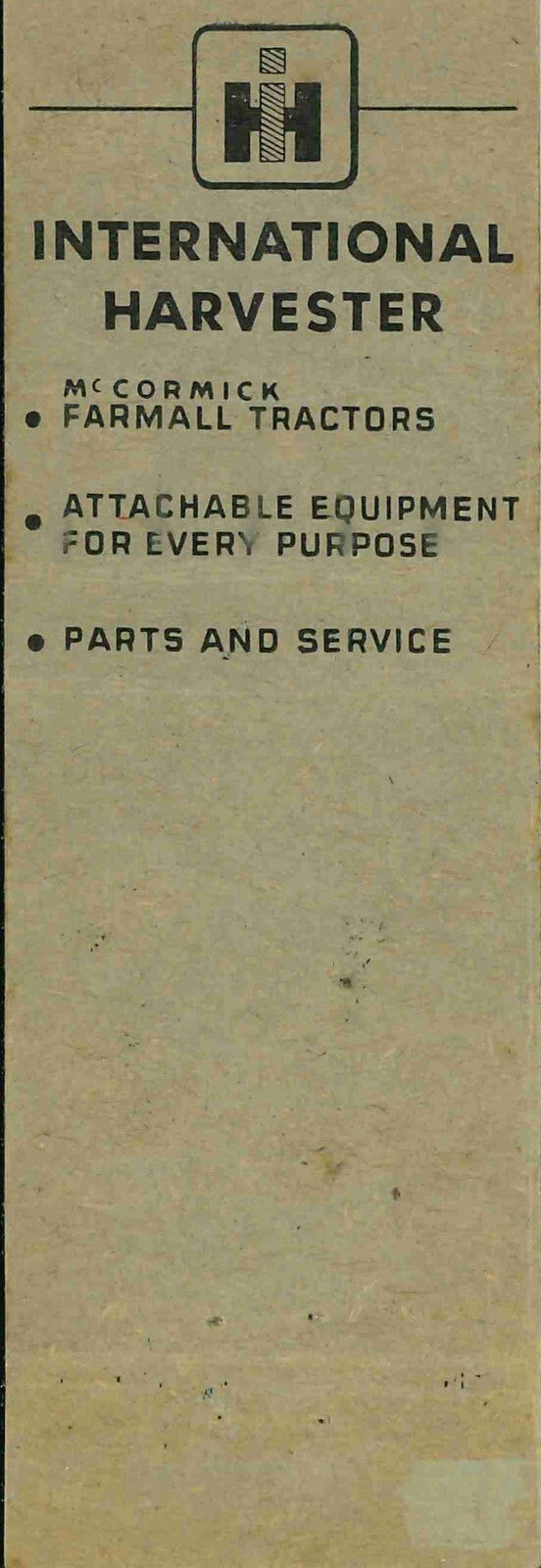 Matchbook Cover Farmall H Armstrong Tractor Ames Iowa