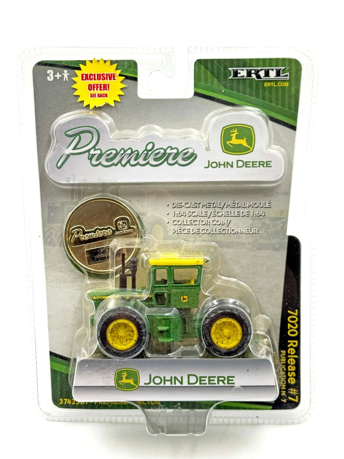 1/64 John Deere 7020 4WD Tractor, Premiere Series #7, Muddy Chaser