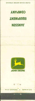 John Deere Matchbook Cover 2 Leg Janssen Equip CO