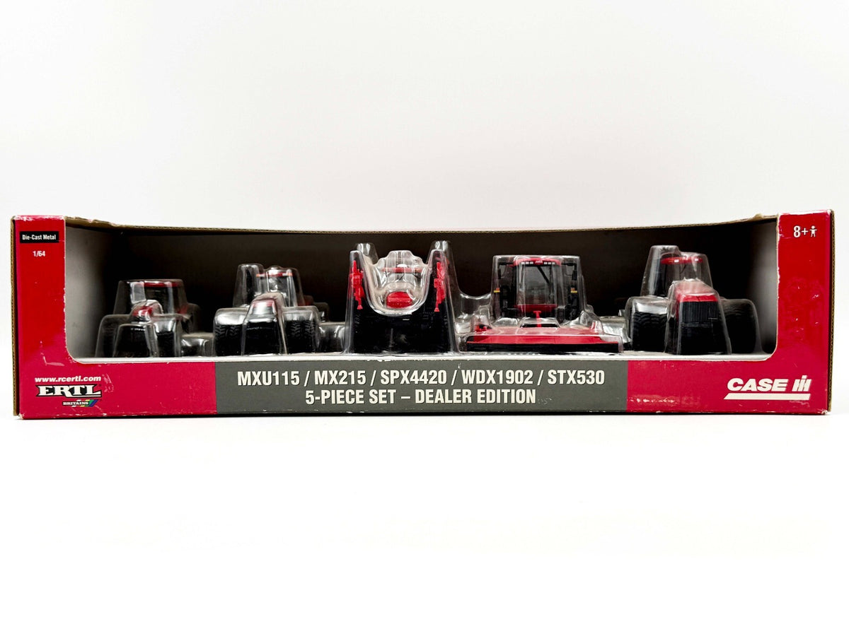 1/64 Case 5 Piece Tractor Set MXU115 / MX215 / SPX4420 / WDX1902 / STX530 Dealer