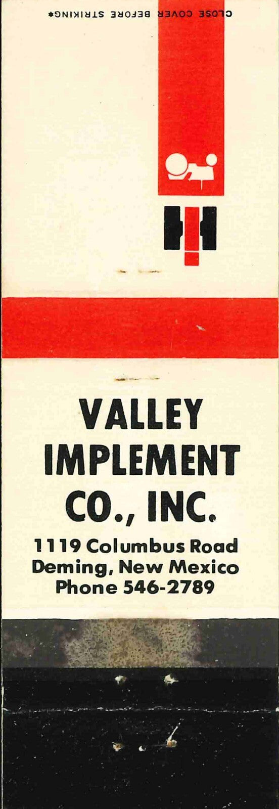 Matchbook Cover International Harvester Valley Implement Co Deming New Mexico