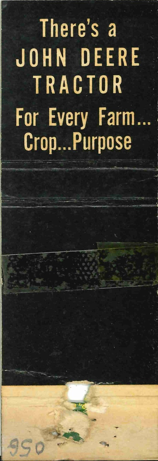 John Deere Matchbook Cover QFE Carthage Implement Co Carthage Illinois