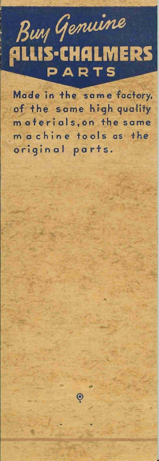 Matchbook Cover Allis Chalmers Central Iowa Farm Store Marshalltown Iowa