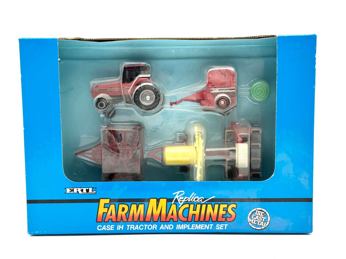 1/64 Case Ih 7210 2Wd Tractor & Implement Set Baler Planter Disc Sprayer