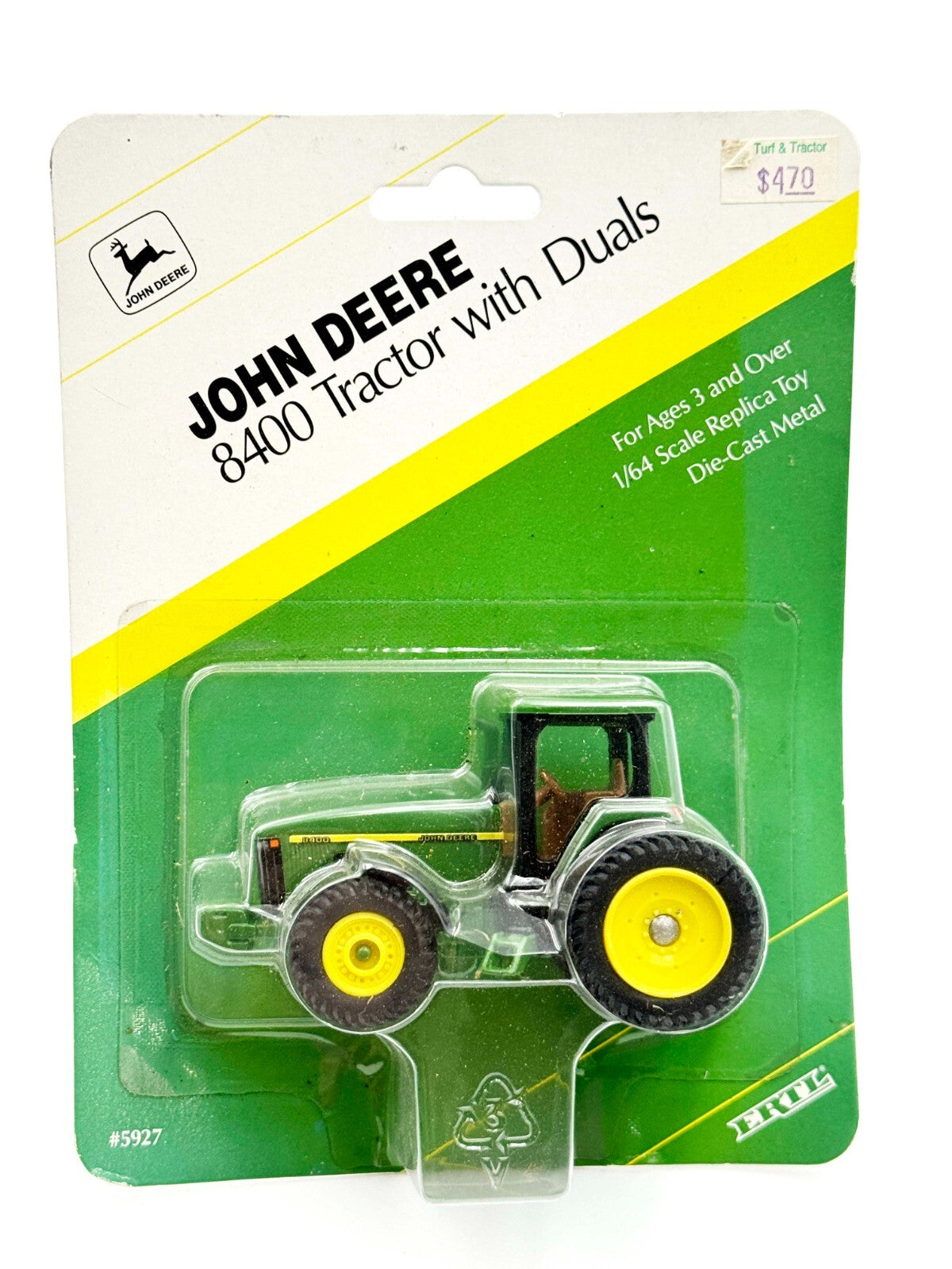 1/64 John Deere 8400 Tractor With Front Wheel Asssit & Duals