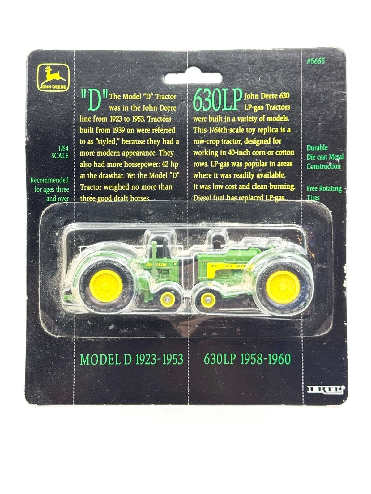 1/64 John Deere Tractor Set, Model D, 630Lp