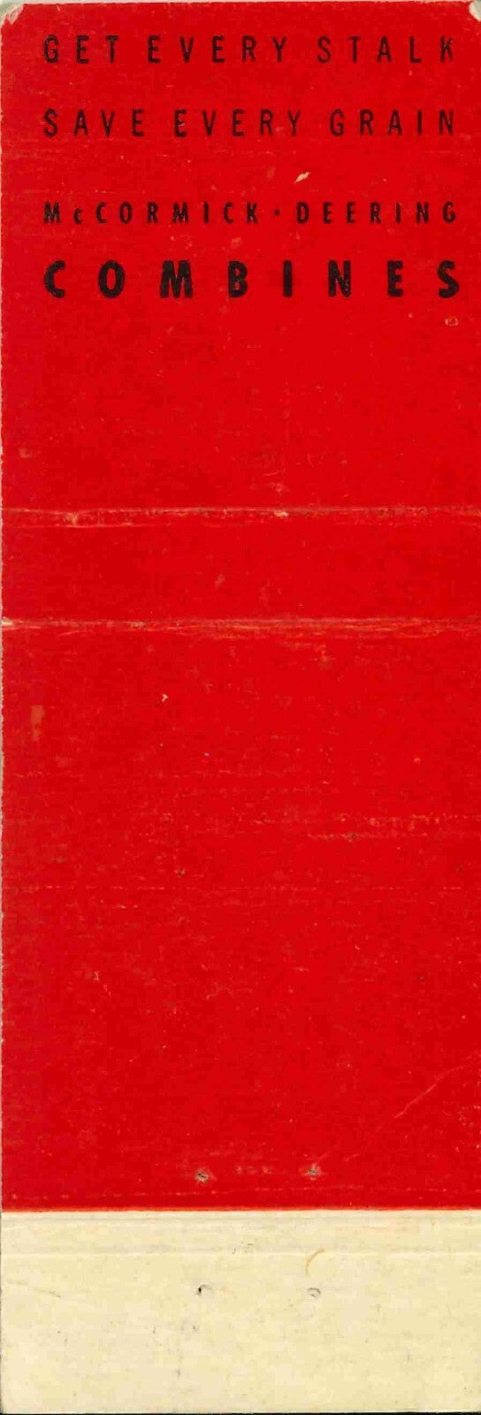 Matchbook Cover International Harvester Combine Dodd Debolt Alliance Nebraska
