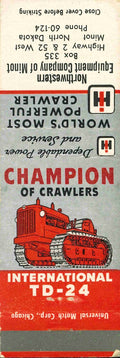 Matchbook Cover International Champion Crawlers Northwestern Minot North Dakota