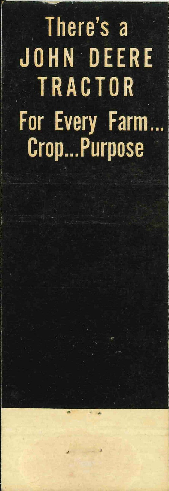 John Deere Matchbook Cover John Deere Plow Co Moline IL