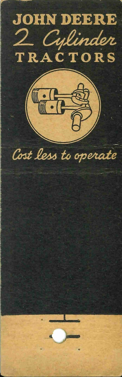 John Deere Matchbook Cover QFE Farmers COOP Exchange Wauneta Imperial Nebraska