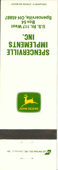 John Deere Matchbook Cover 2 Leg Spencerville Imp Spencerville OH