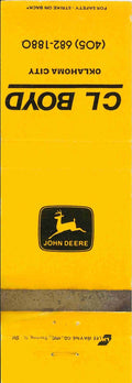 John Deere Matchbook Cover CL Boyd Oklahoma City