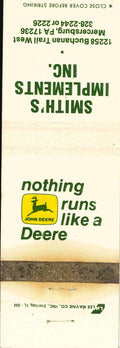 John Deere Matchbook Cover Smiths Implement Mercersburg PA