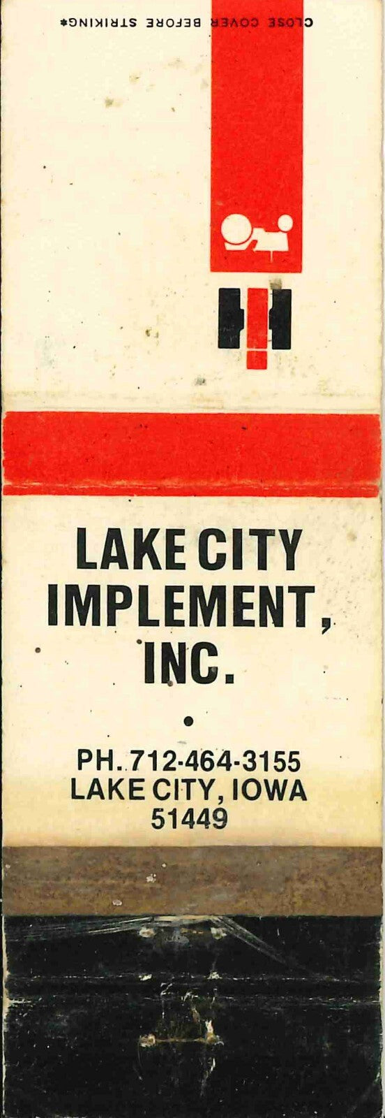 Matchbook Cover International Harvester Lake City Imp Inc Lake City Iowa