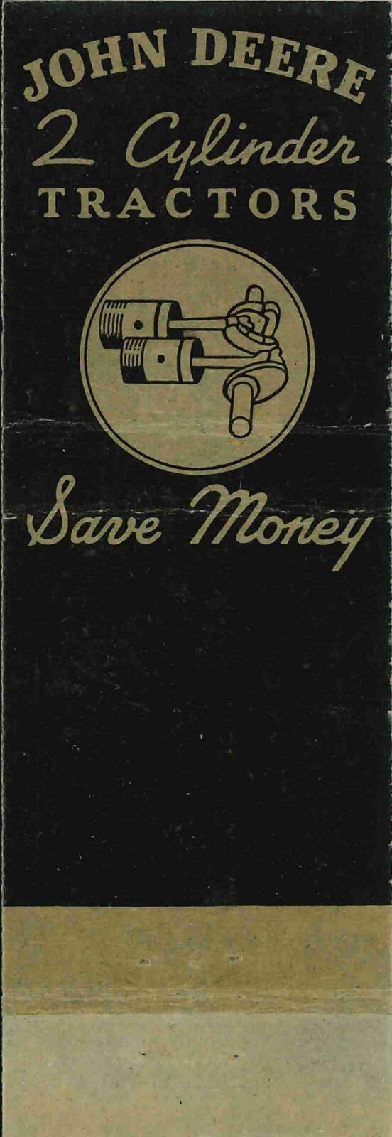 John Deere Matchbook Cover A w/ Mower Kansas Farm Machine Topeka KS
