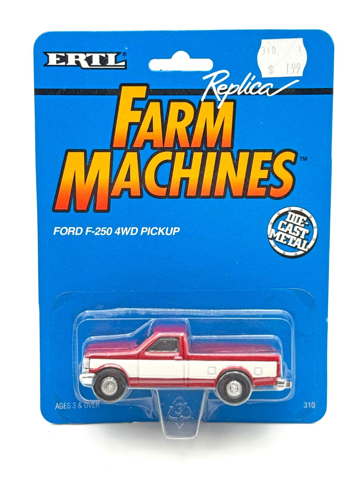 1/64 Ford F-250 4Wd Pickup Truck, Red & White