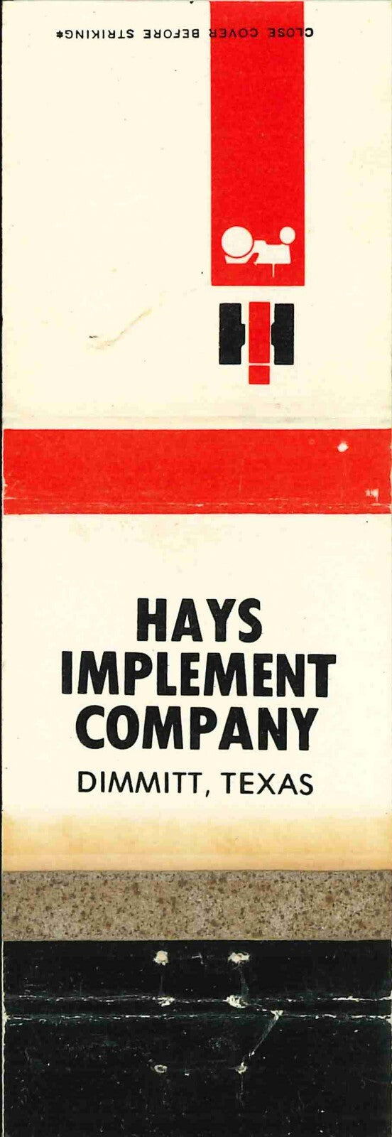 Matchbook Cover International Harvester Hays Imp Co Dimmitt Texas