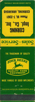 John Deere Matchbook Cover Corning Imp Corning Ark