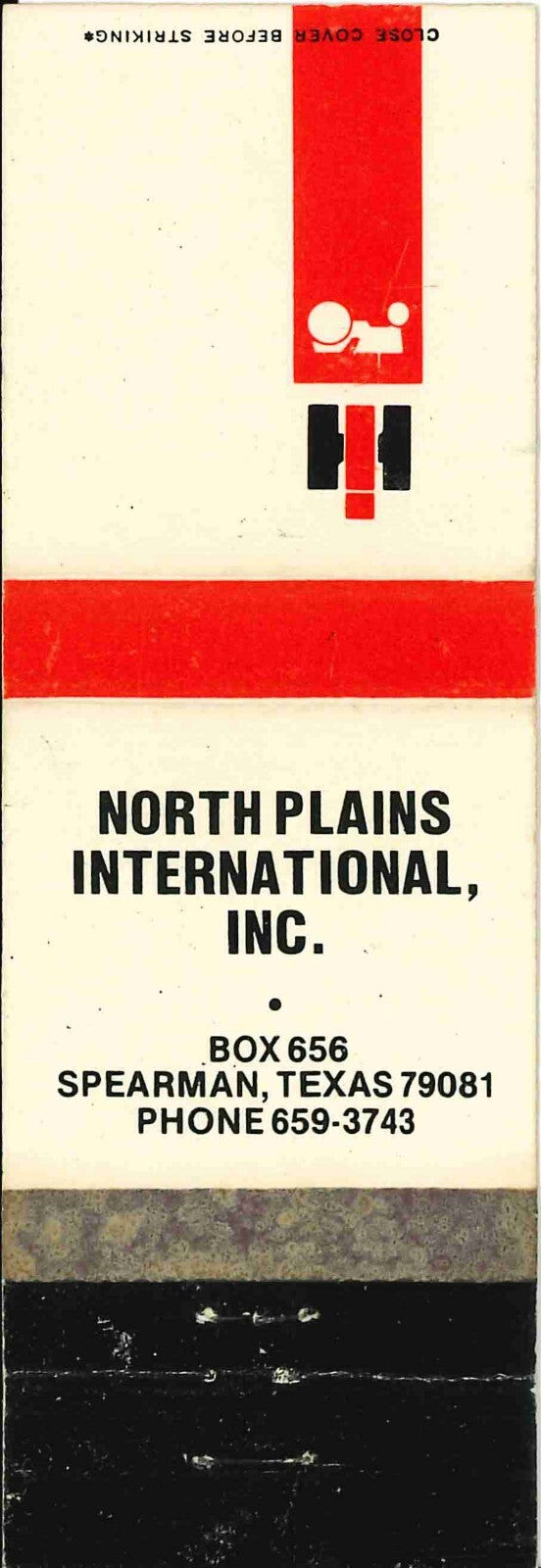 Matchbook Cover International Harvester North Plains Int Inc Spearman Texas