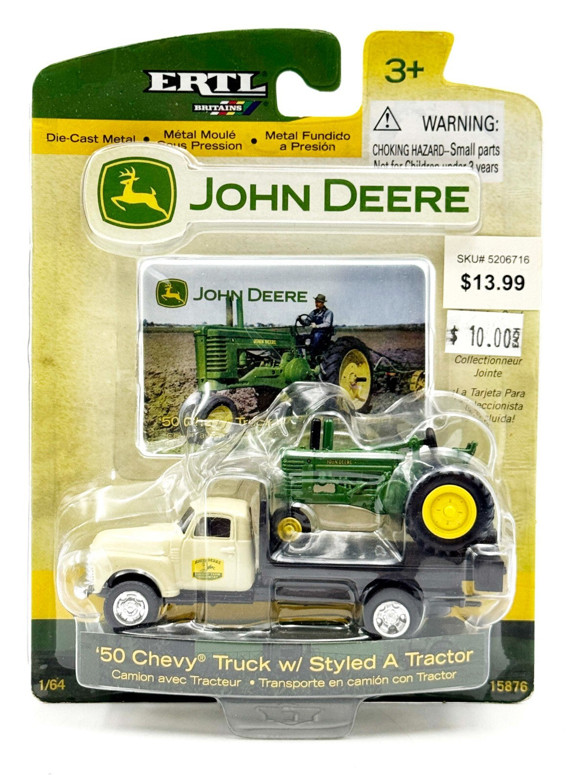 1/64 1950 John Deere Chevy Truck w/ Styled A John Deere Tractor