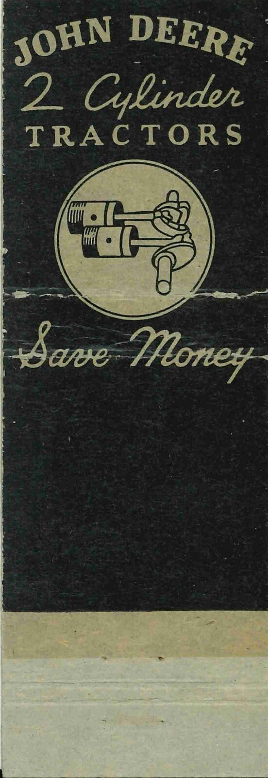 John Deere Matchbook Cover A w/ Mower East North Street LBR CO Fostoria Ohio