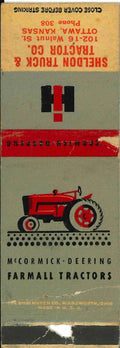 Matchbook Cover Farmall IH Sheldon Tractor Ottawa Kansas