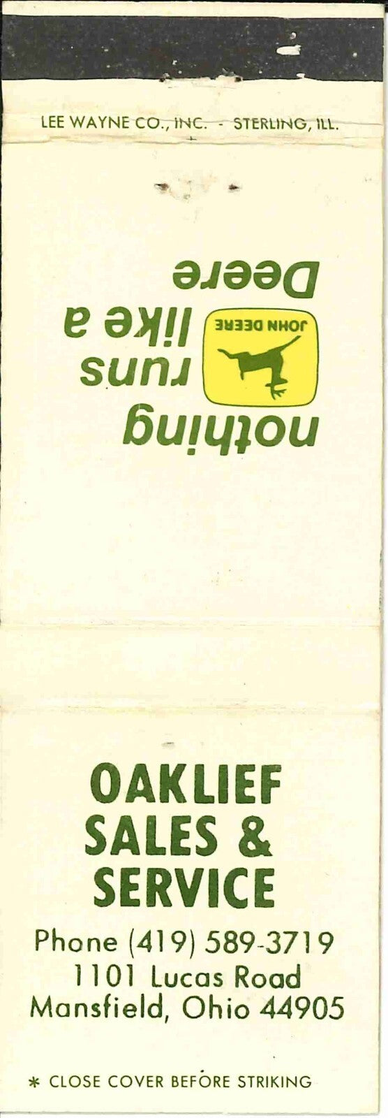 John Deere Matchbook 2 Leg Oaklief Sales & Service Mansfield Ohio