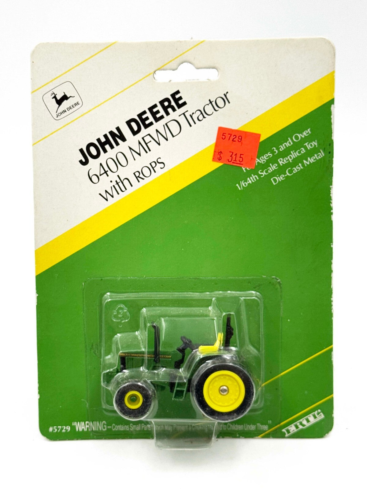 1/64 John Deere 6400 Tractor FWA With Rops