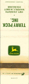 John Deere Matchbook Cover 2 Leg Terry Peck Wverly IA