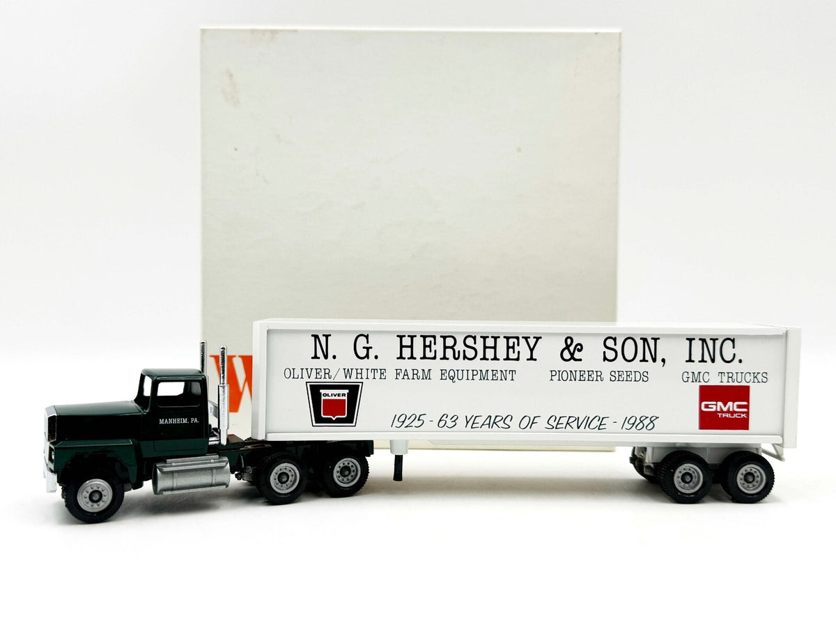 1/64 Winross Semi Truck N G Hershey Manheim Pa Oliver White Farm Equipment GMC 